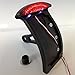 HTT Motorcycle Black Curved Side Mounted License Plate Bracket w/ Led Tail Light Brake Light 7/8