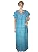 Resort Wear Baby Blue and White Floral Print Cotton Caftan Kaftan