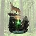 Electric Oil Wax Warmer Scent of Night * Wolf * with Art Glass Lamp with Dimmer