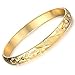 Jonline24h Girl Lady's Women Copper 18k Real Yellow Gold Plated Charm Open 59mm Bangle/bracelet New Jewelry