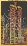Found Image Press Card - Magnolia Building By Night - Dallas, Texas