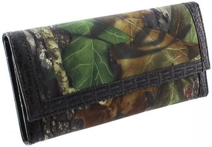 Licensed Mossy Oak Camouflage Camo Women Trifold Wallet Black Trim