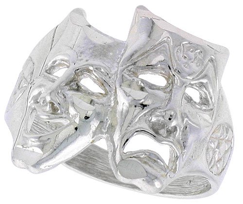 Sterling Silver Diamond Cut Comedy / Tragedy