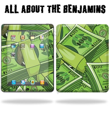MightySkins Protective Vinyl Skin Decal Sticker for Apple iPad tablet e-reader 3G or Wi-Fi - All About The Benjamins