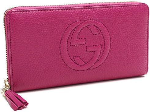 Gucci Soho Large leather zip around wallet Pink Bright Bouganvillia New