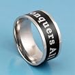 316L Stainless Steel Ring Coated with Clear and Black Resins - Size: 8-13