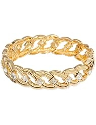 Anne Klein "Davant" Gold-Tone with Crystal Stones Stretch Bracelet, 7.25"