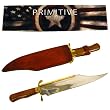 Brass Wood Stainless Steel Primitive Bowie 18 inch Knife (fls)
