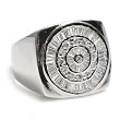 Sterling Silver Men's Rings with Clear Cubic Zirconia - Sizes: 9-12