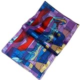 Abstract Picasso Print Light Purple, Blue & Gold Oblong Scarf /Sash Belt / Headband