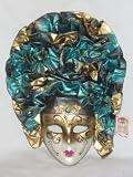Turquoise Green Rosy Turbante Venetian Mask