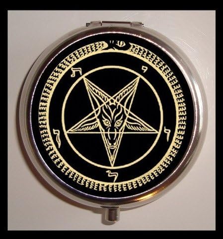 Black Metal Pill Box / Container Baphomet Satanic