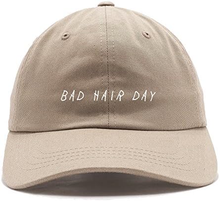 Bad Hair Day Adjustable Baseball Cap Unstructured Dad Hat - 100% Cotton - More Colors Available (Khaki)