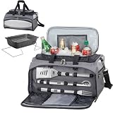 Portable Tailgating Grill Set Charcoal Buccaneer w/ Cooler by Picnic Time