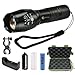 Ssking Tactical LED Flashlight, 5 Modes Zoomable Adjustable Focus Water Resistant for Hiking, Camping, Emergency
