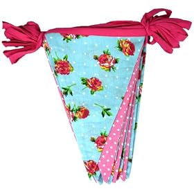 Decorative Garden Party Blue Floral Pattern Bunting
