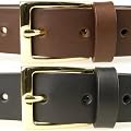 Mens Quality Leather Belt With Gold Plated Buckle - Made in UK
