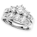 14K White Gold 2 1/2 ct. Diamond Engagement Set