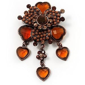 Grandma's Heirloom Charm Brooch (Amber&Citrine) by