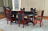 The Rockwell High End Furniture Poker Table Blue + 6 Matching Dining Chair Combo