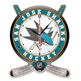 NHL San Jose Sharks High Definition Clock - Hockey Stick and Puck