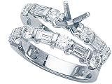 1.75 cts Baguette Diamonds Wedding Set - Platinum, 18kt White or Yellow Gold