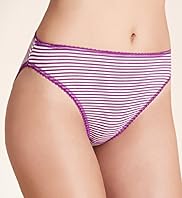 5 Pack Cotton Rich Striped High Leg Knickers