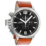 U-Boat Black Dial Chronograph Brown Leather Mens Watch 304