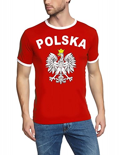 EM 2016 POLSKA Adler Fußball T-SHIRT TRIKOT mit Deinem NAMEN + NUMMER ! HERI Ringer ROT-schwarz Gr.L