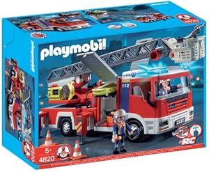 Playmobil - 4820 - Jeu de construction - Camion de pompiers grande échelle