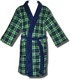 Classic Green/Blue Plaid Robe for Children