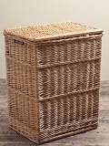 Wicker Laundry Basket Honey H62cm