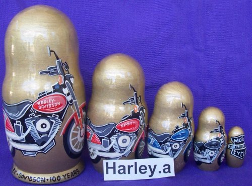 Childrens Toyshop  Toys : HARLEY DAVIDSON 100 years 5 pc / 7 in Collectible Nesting Nested Stacking Doll # HD.a