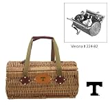 Tennessee Volunteers NCAA Verona Two-Lid Willow Basket (Hunter Green) (Engraved Logo)