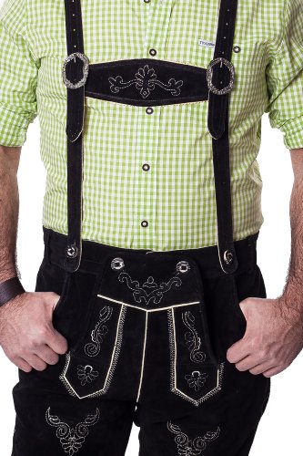 Lederhosen Leather Shorts Oktoberfest Trachten Bavarian Black