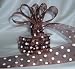 Organza Polka Dot Ribbon - 1 1/2"- Brown/White Dots - 25 Yards (75 Ft)