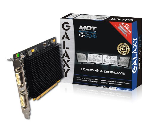 Galaxy MDT-X4 GeForce 210 1 GB GDDR2 PCI Express 2.0 2xDMS-59 Multi-Display Graphics Card, 21GGE4AM9EKP