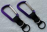 (2) Water Bottle Holders With Purple Aluminum Carabiner Attachments