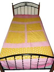 Cotton Bedsheet Corn Pink Floral Print Designer Bedspreads Bed Linen
