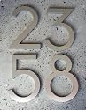 Modern House Numbers Aluminum Modern Font Set of Four 8 inch numbers