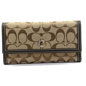 Coach Hamptons Signature Checkbook Wallet 42986