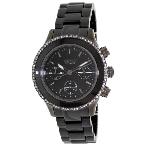 DKNY Ceramic Chronograph Ladies Watch - Black