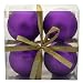3.2" Shatterproof, Matte Purple Christmas Tree Ornaments, Set of 4