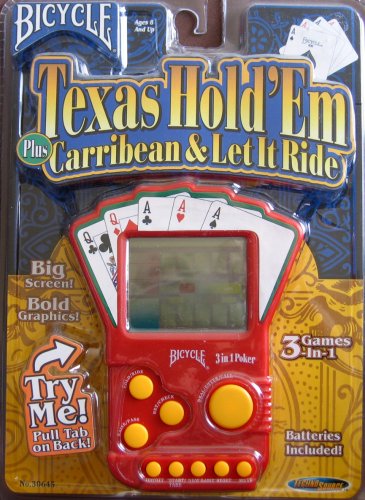 Electronics: Bicycle Texas Hold' Em Carribean & Let It Ride Electronic Handheld Game