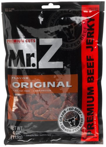 Mr. Z Premium Beef Jerky Original Flavor, 4-Ounce Bags (Pack of 6)