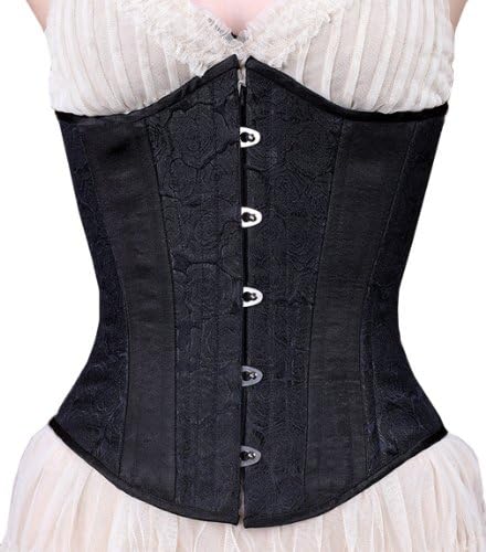 Timeless Trends Women's Brocade Floral Corset 22 Black