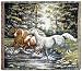 Spring Fling Horses Mid-Size Deluxe Tapestry Throw Blanket