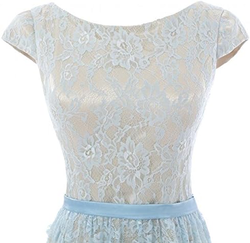 YiYaDawn Women's Lace Prom Dress Long Evening Gown Size 4 US Blue