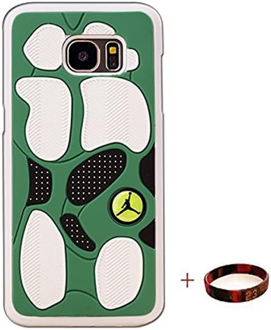 HuaPusi S7Edge Case,Shoes Showcase Jordan Samsung Galaxy S7Edge CASE,Michael Air Jordan For Samsung Galaxy S7Edge Case Cover 3D Sneaker Sole Rubber(white green)