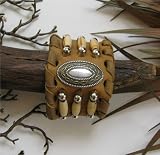 Dillon Aged Brown Buckskin Conchos Bracelet